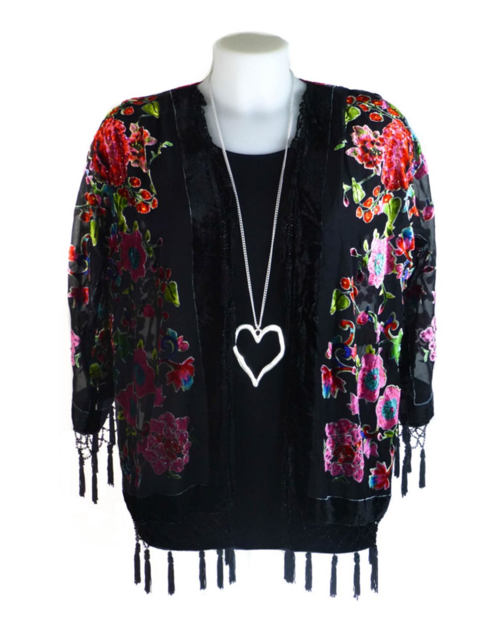 JayLey Black Silk Devore Jacket
