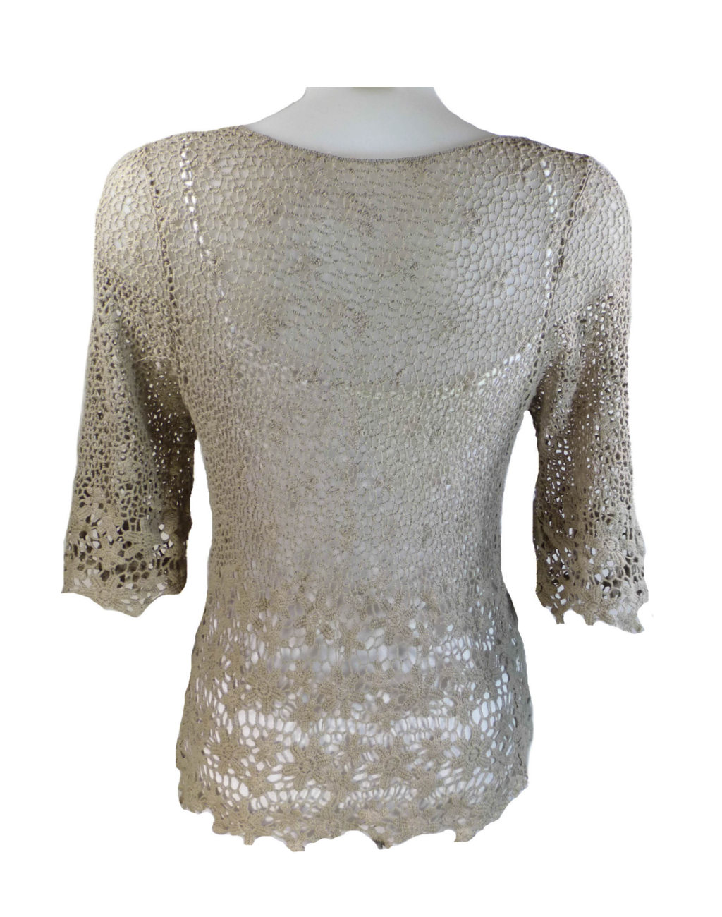 JayLey Beige Vintage Lace Top