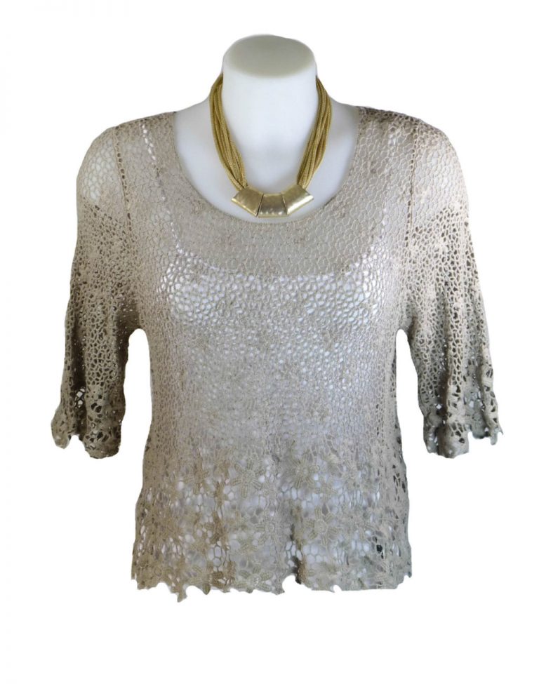JayLey Beige Vintage Lace Top