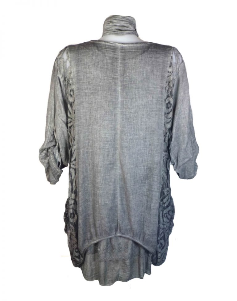 Iliana Patchwork Half Sleeve Plus Top