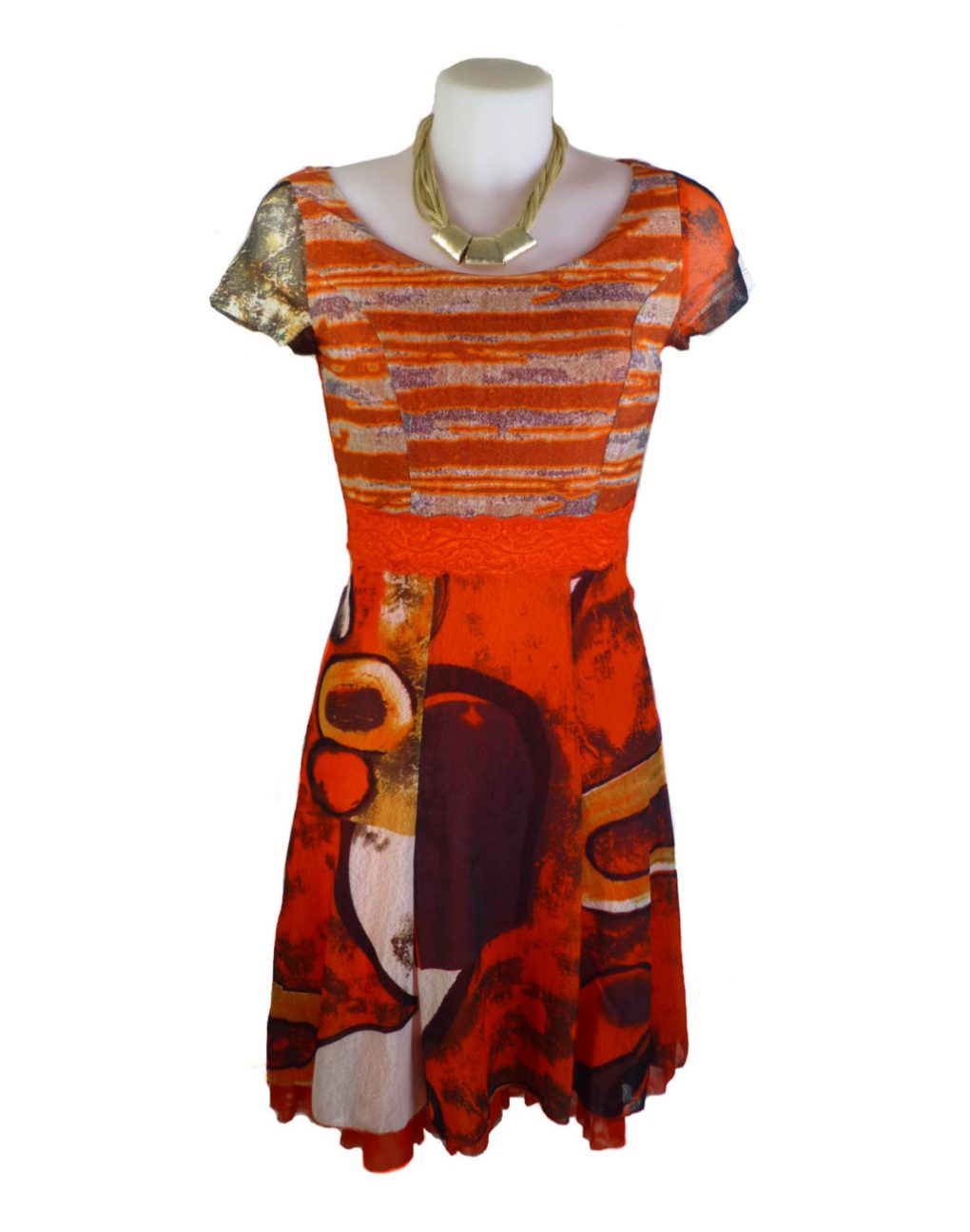 LULU-H French Style Orange Dress