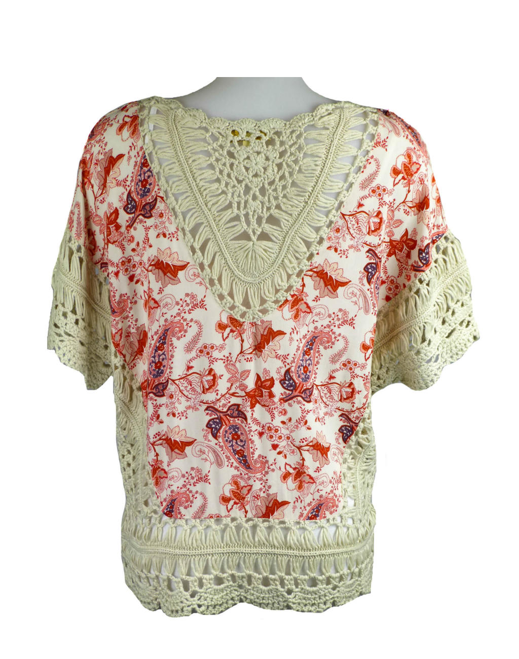 JayLey Orange and White Silk Devore Kimono - Fashion Fix Online
