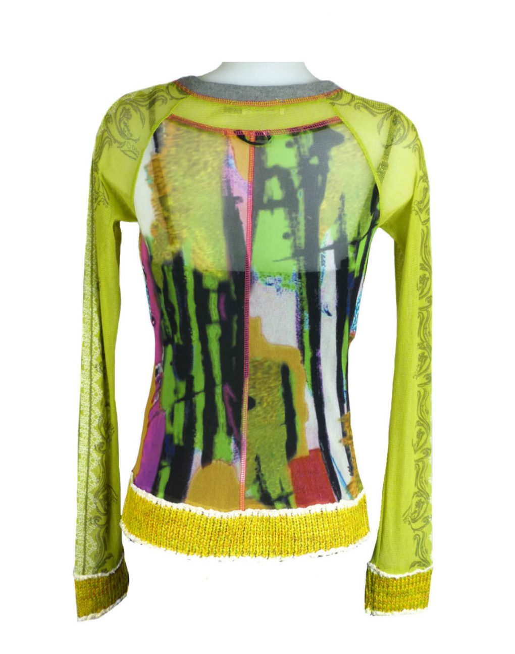 LULU-H Green Vertical Print French Style Top - Image 2