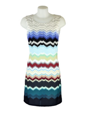 New Sheer Zig Zag Print Dress main image 0
