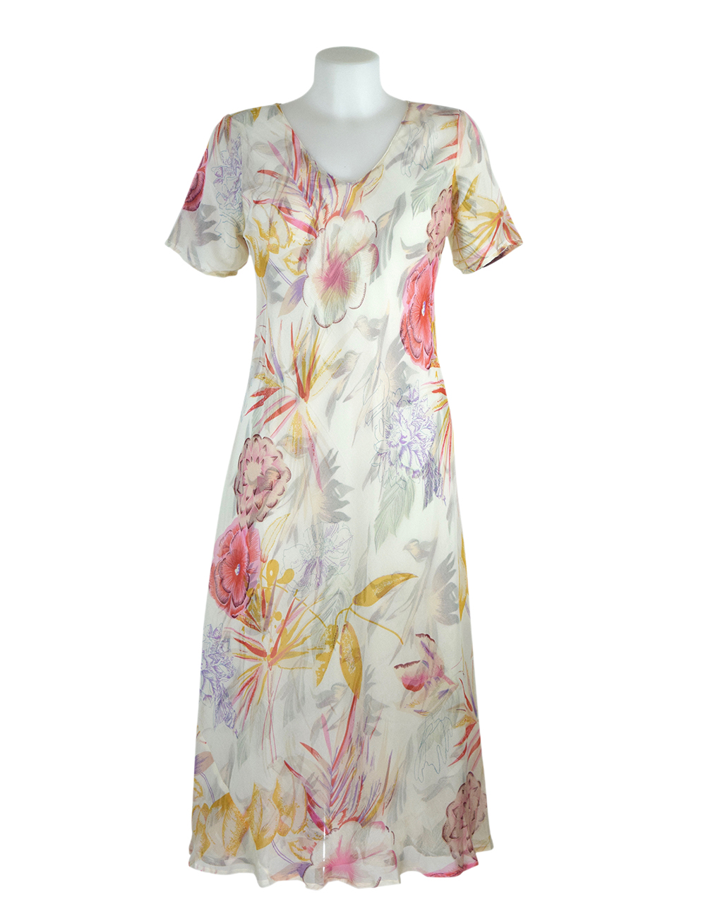 Paramour Reversible 2 In 1 Sleeveless Dress Orange Floral / Abstract ...