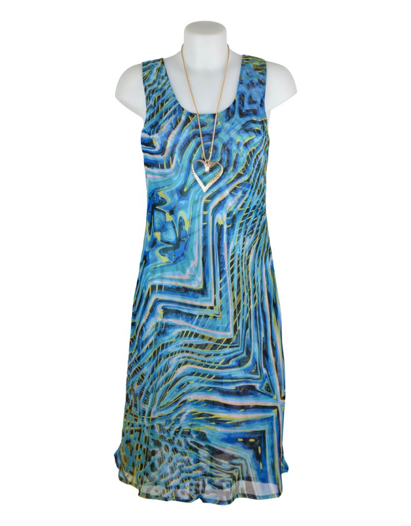 Paramour 2 in 1 Blue Abstract Reversible Dress - Fashion Fix Online