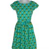 Run&Fly Teal Dress with Repeat Triangle & Pineapple Print