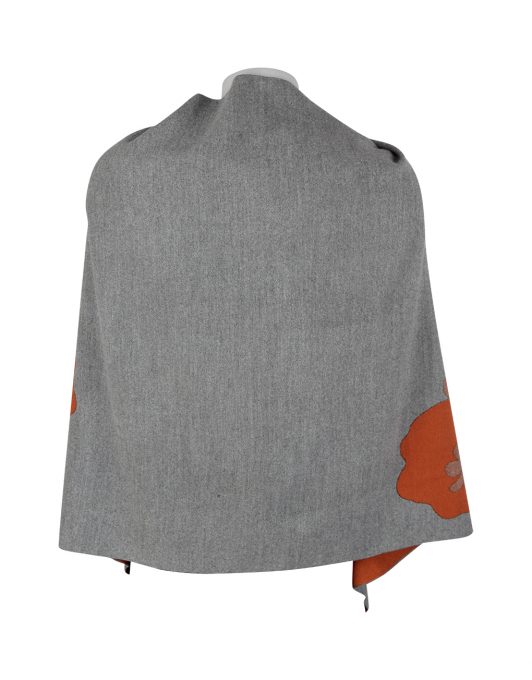 Cashmere Shawl Grey Orange 2