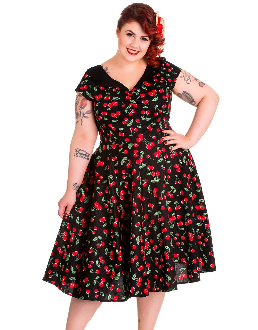 semester Månens overflade Atomisk Hell Bunny Cherry Pop 50's Retro 50's Swing Dress