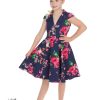 Midnight Garden Floral Tea Dress