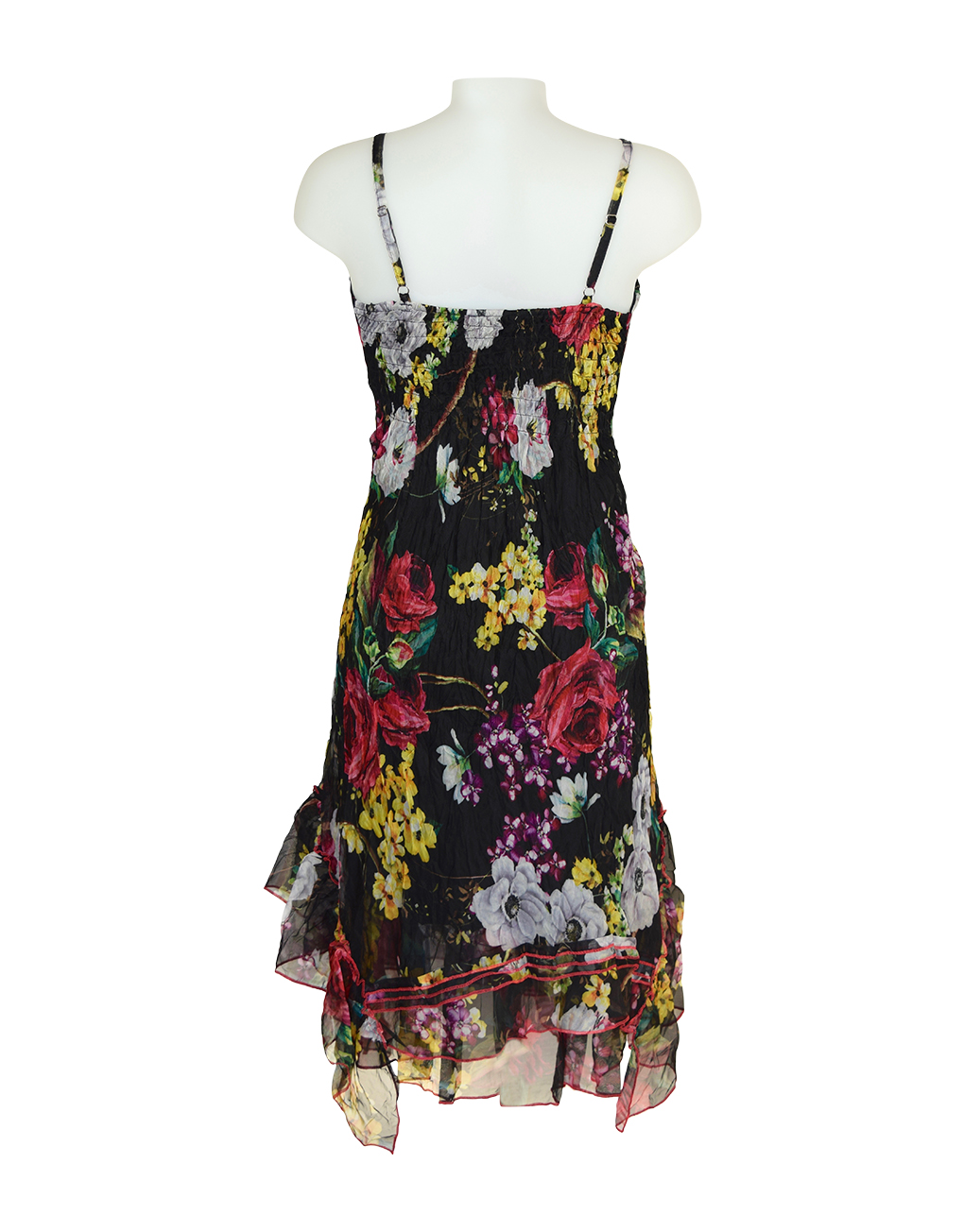 Sensations Pour Elle Black Floral Midi Dress One Size - Fashion Fix Online