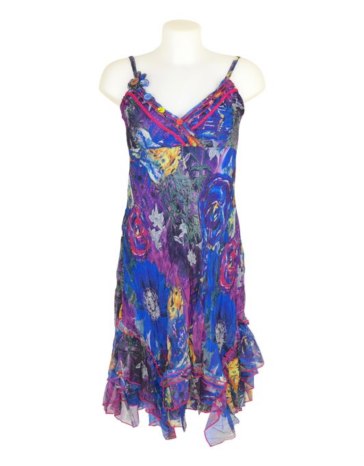 Sensations Pour Elle Blue & Purple Midi Dress One Size