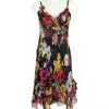 Sensations Pour Elle Black Floral Midi Dress One Size