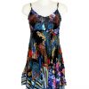 Sensations Pour Elle Black Floral Dress One Size