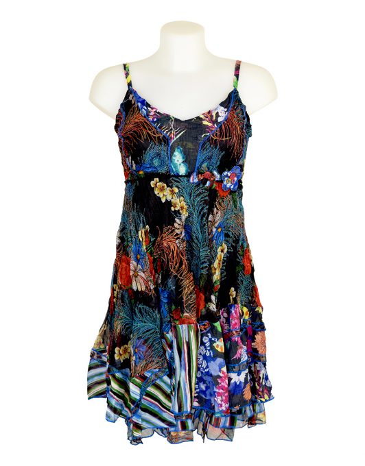 Sensations Pour Elle Black Floral Dress One Size