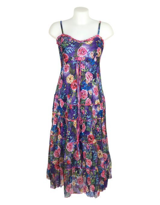 Sensations Pour Elle Blue Mix Floral Maxi Dress One Size