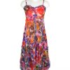 Sensations Pour Elle Red Mix Abstract Maxi Dress One size