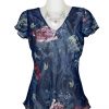 Paramour Reversible 2 In 1 Capped Sleeve Top Navy