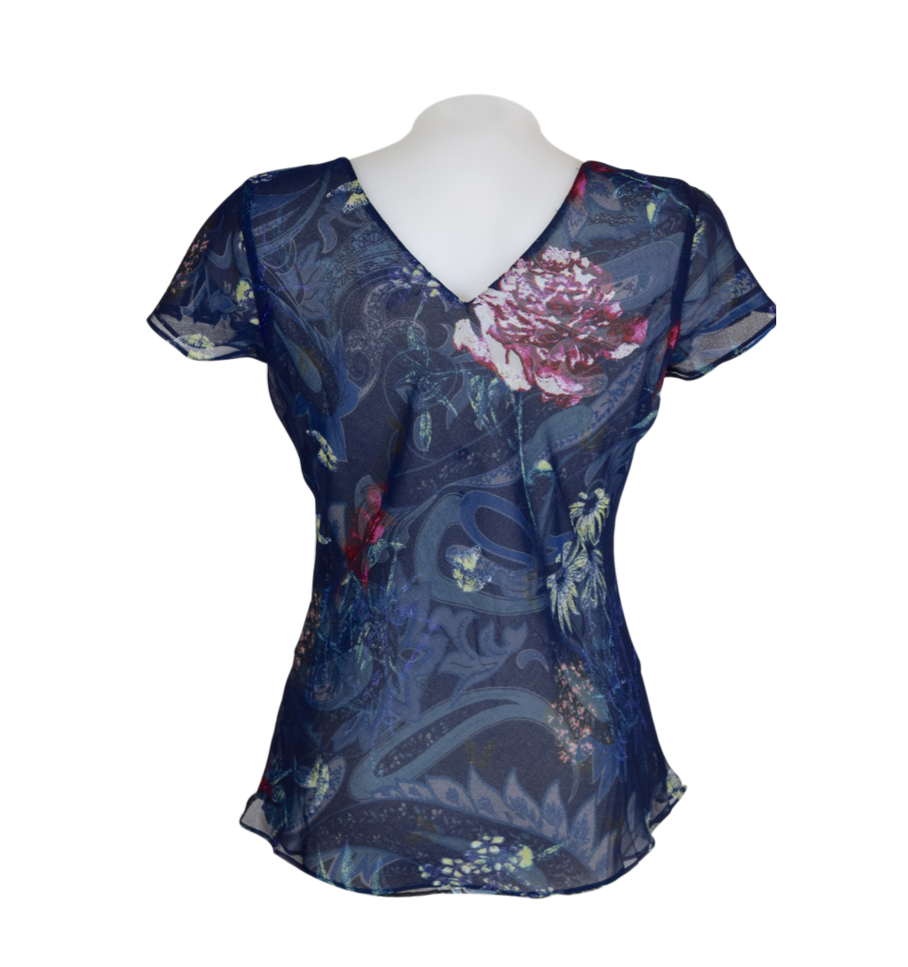 Paramour Reversible 2 In 1 Capped Sleeve Top Navy3
