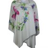 Luxury Stylish Cashmere Mix Ivory Floral Shawl