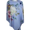 Luxury Stylish Cashmere Mix Blue Floral Shawl