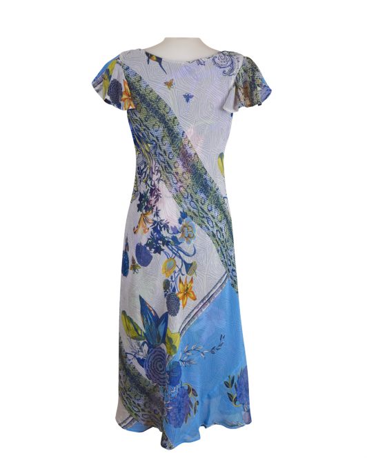 Paramour Reversible Dress Cap Sleeve Blue & White3