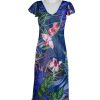 Paramour Reversible Dress Cap Sleeve Blue With Pink Flower1