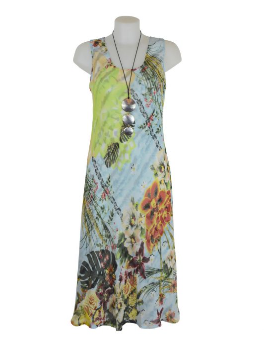 Paramour Reversible 2 In 1 Sleeveless Dress Orange Floral / Snake Print A