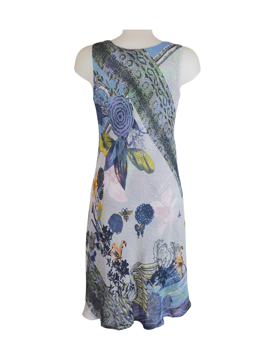 Paramour Reversible 2 In 1 Sleeveless Dress Blue / White D