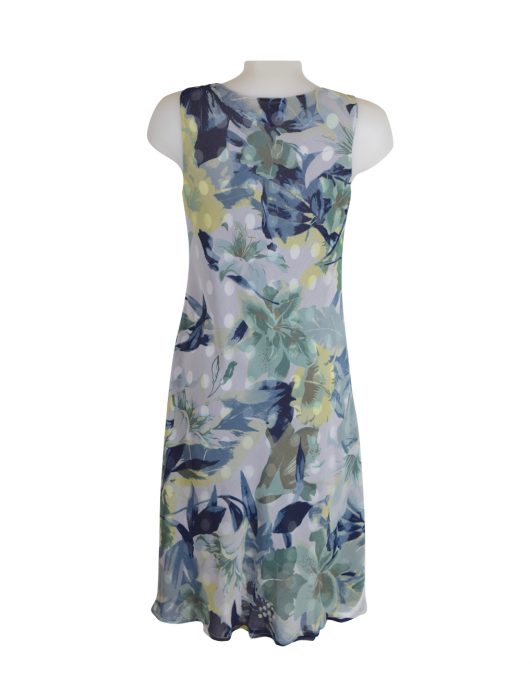 DSC_0779 Paramour Reversible 2 In 1 Sleeveless Dress Navy & White Polka Dot / Floral D