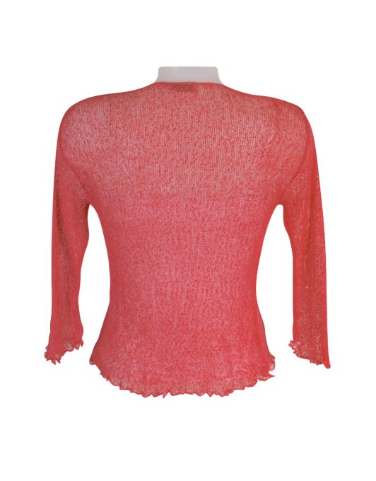 Coral net cardigan back