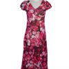 Paramour Reversible 2 In 1 Capped Sleeve Dress Pink Abstract / Leopard Floral A