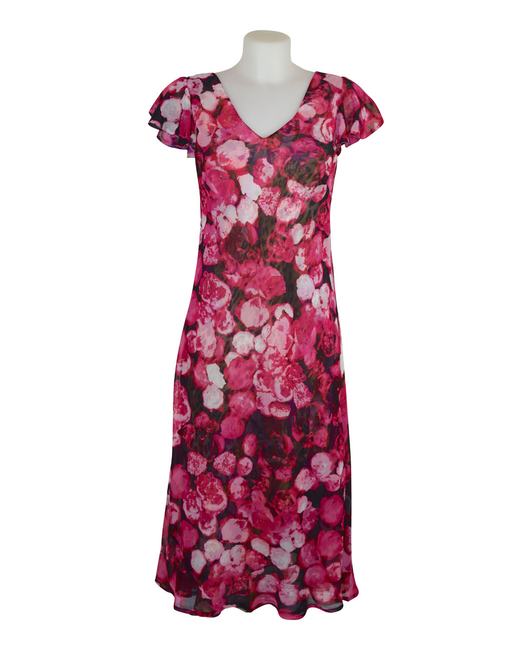 Paramour Reversible 2 In 1 Capped Sleeve Dress Pink Abstract / Leopard Floral A