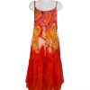 Sensations Pour Elle Orange Abstract Print Maxi Dress One Size / T