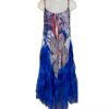 Sensations Pour Elle Royal Blue Abstract Print Maxi Dress One Size / T