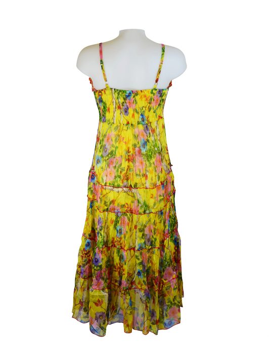 Sensations Pour Elle Yellow Floral Maxi Dress One Size Reverse