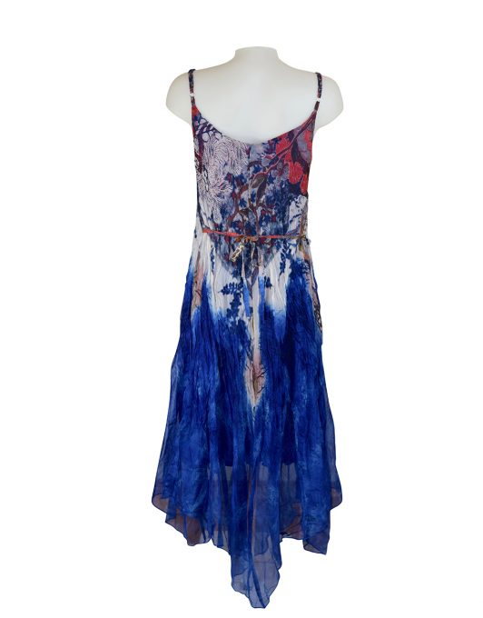 Sensations Pour Elle Royal Blue Abstract Print Maxi Dress One Size / T Reverse