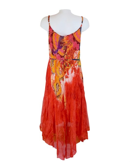 Sensations Pour Elle Orange Abstract Print Maxi Dress One Size / T Reverse