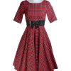 Hell Bunny Irvine Tartan 50's Dress Front