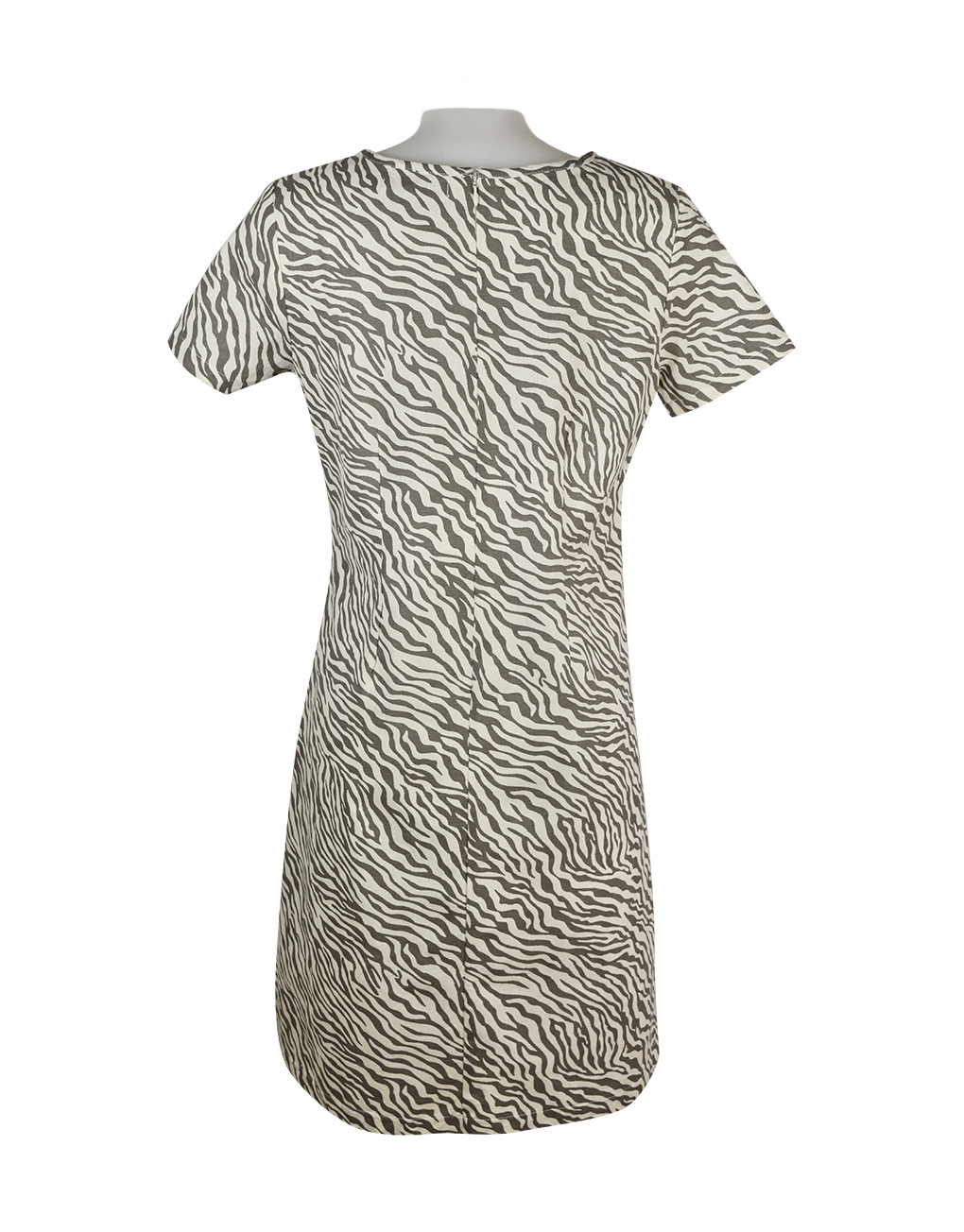 Alice Collins Kylie Dress Mushroom Zebra Back 024S070
