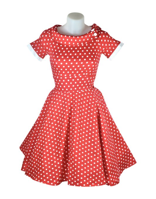 Dolly & Dotty Darlene Red & White Polka Dot Dress V333