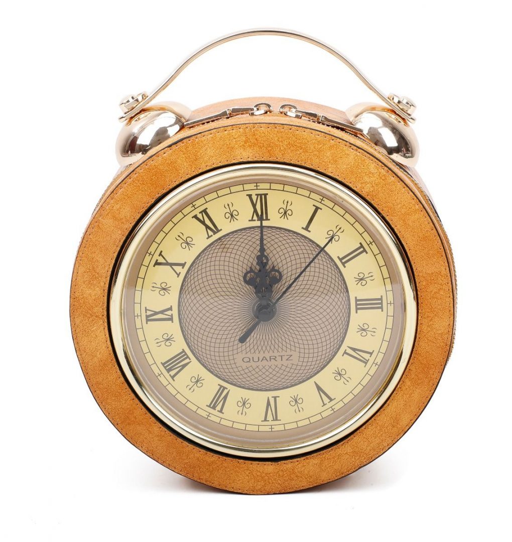 Vintage Clock Mustard Handbag