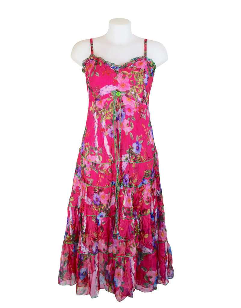 cerise pink maxi dress