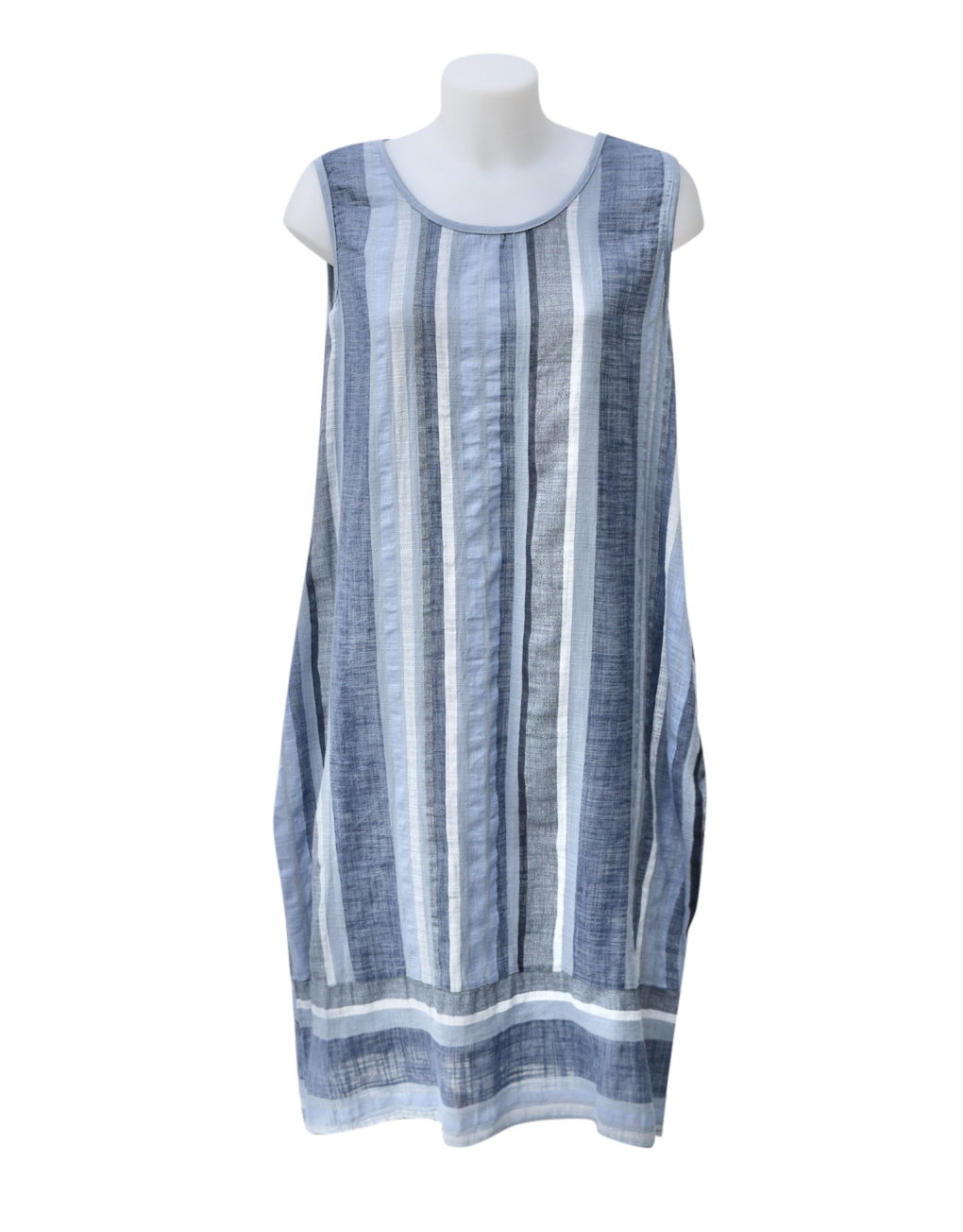 Fashion Fix Italian Striped Cotton Dress Denim