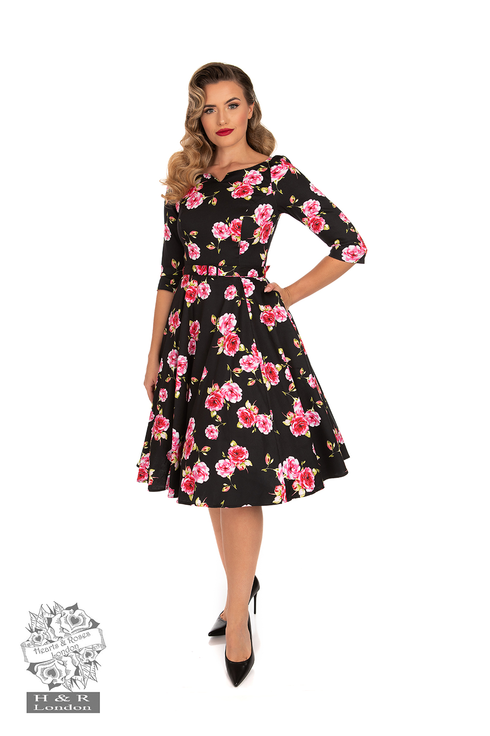 Hearts & Roses Ava Floral Swing Dress