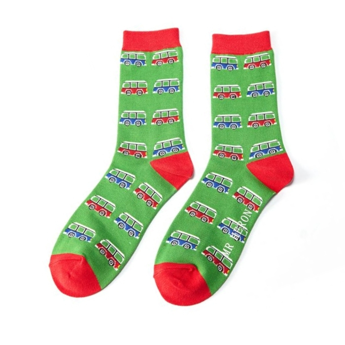 Mr Heron Camper Van Socks Green - Fashion Fix Online