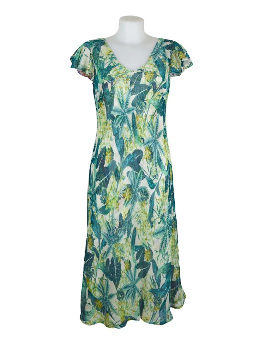Paramour Reversible 2 In 1 Capped Sleeve White & Green Dress
