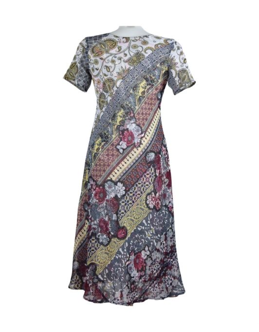 Paramour Reversible 2 in 1 Short Sleeve Dress Abstract & Paisley Pattern