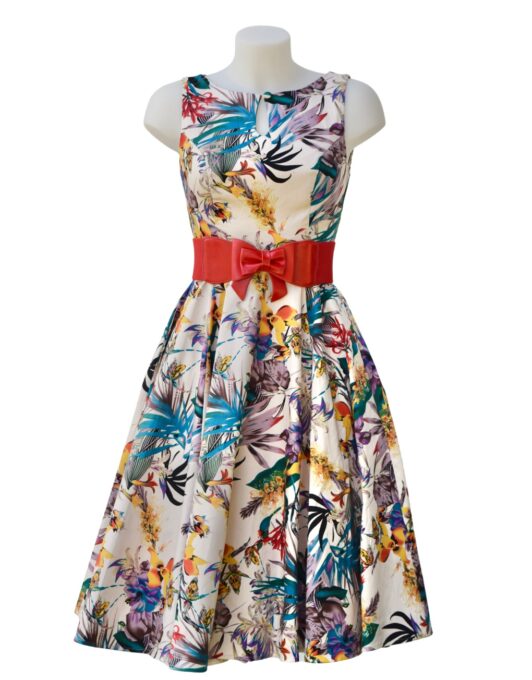 Cherry Pop - Netty Ivory & Multi-Coloured Dress