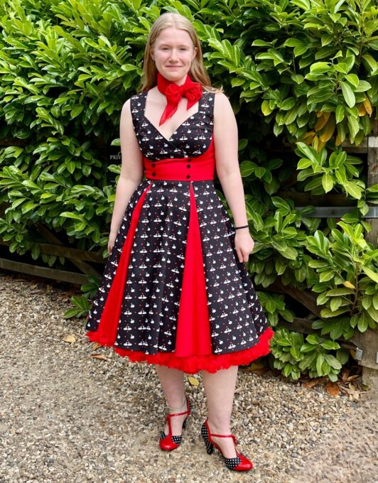 Cherry Pop Josephine Swan Swing Dress